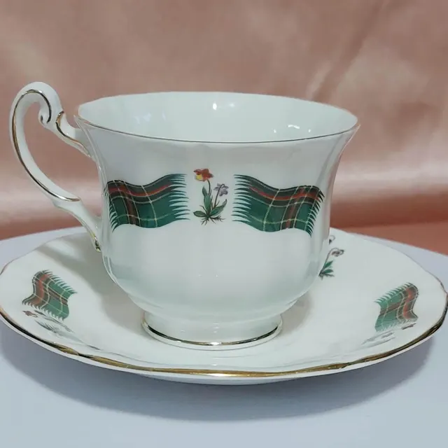 Royal Adderley Newfoundland Tartan Teacup & Saucer