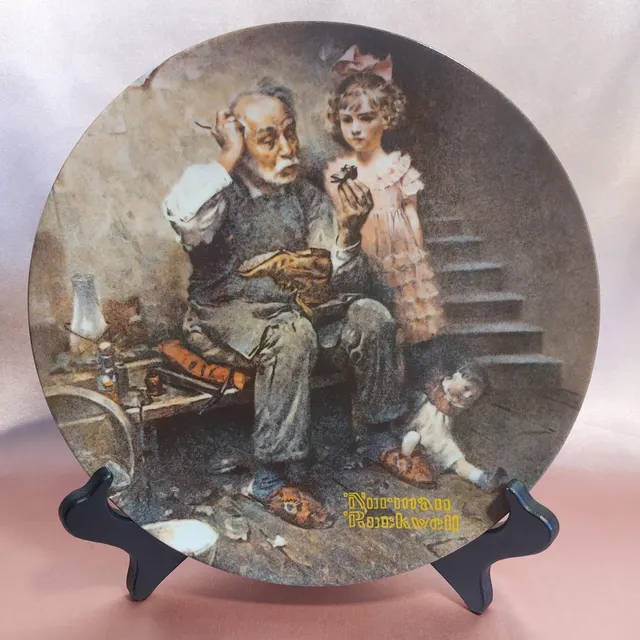 Vintage Plate “The Cobbler” by Norman Rockwel